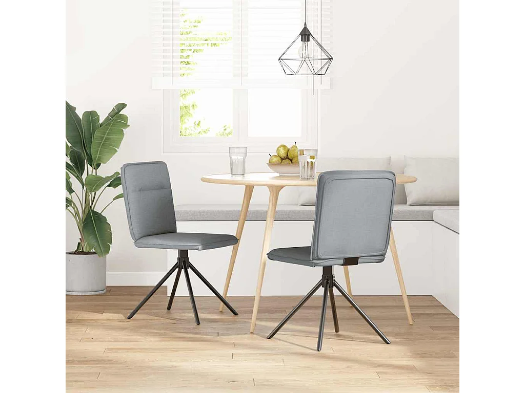 Chaises à manger lot de 2 gris clair tissu