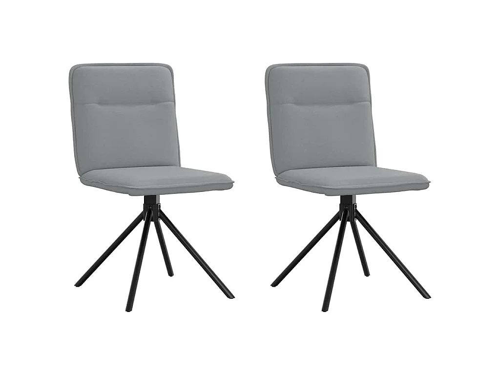 Cadeiras de jantar 2 pcs tecido cinzento-claro