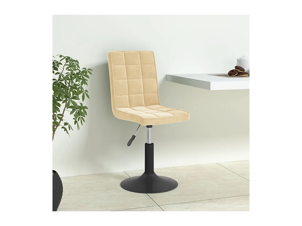 Chaises pivotantes à manger lot de 4 crème velours