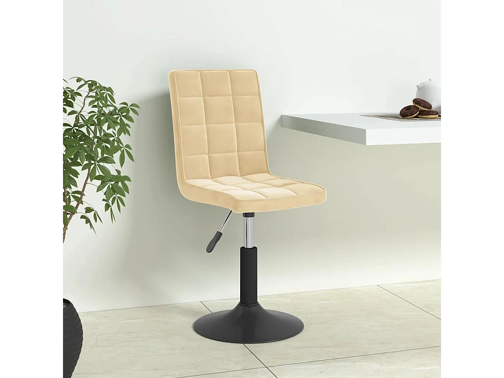 Esszimmerstühle 4 Stk. Drehbar Creme Samt