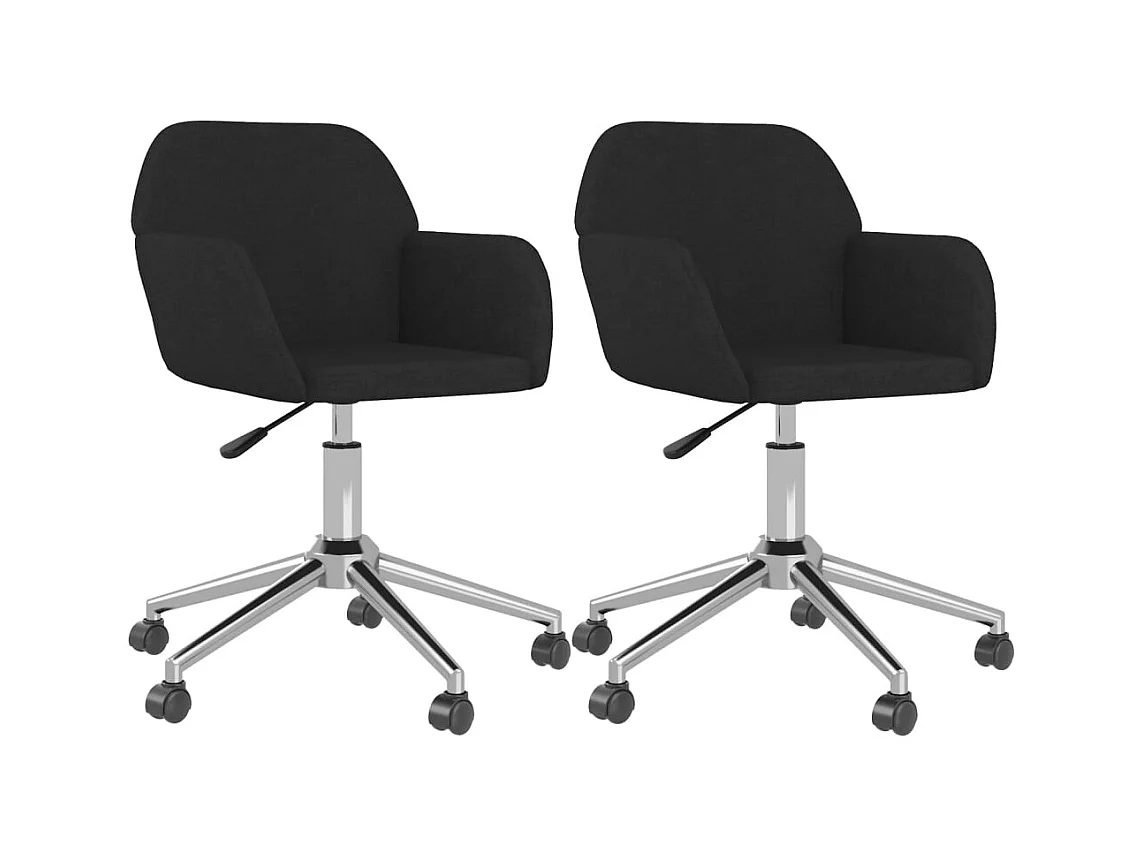 Esszimmerstühle 2 Stk. Drehbar Schwarz Stoff