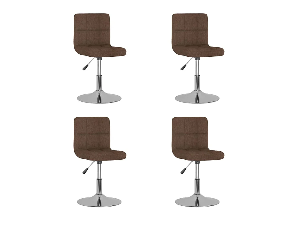 Chaises pivotantes à manger lot de 4 marron tissu