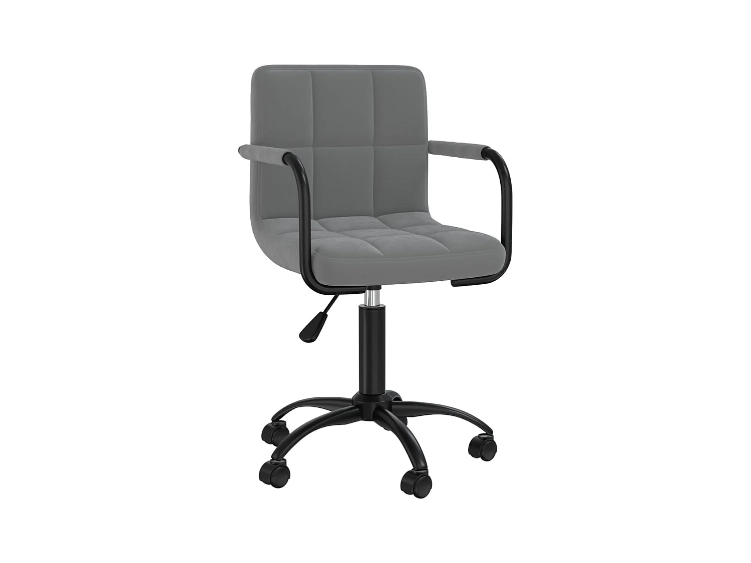 Silla de comedor giratoria de terciopelo gris oscuro