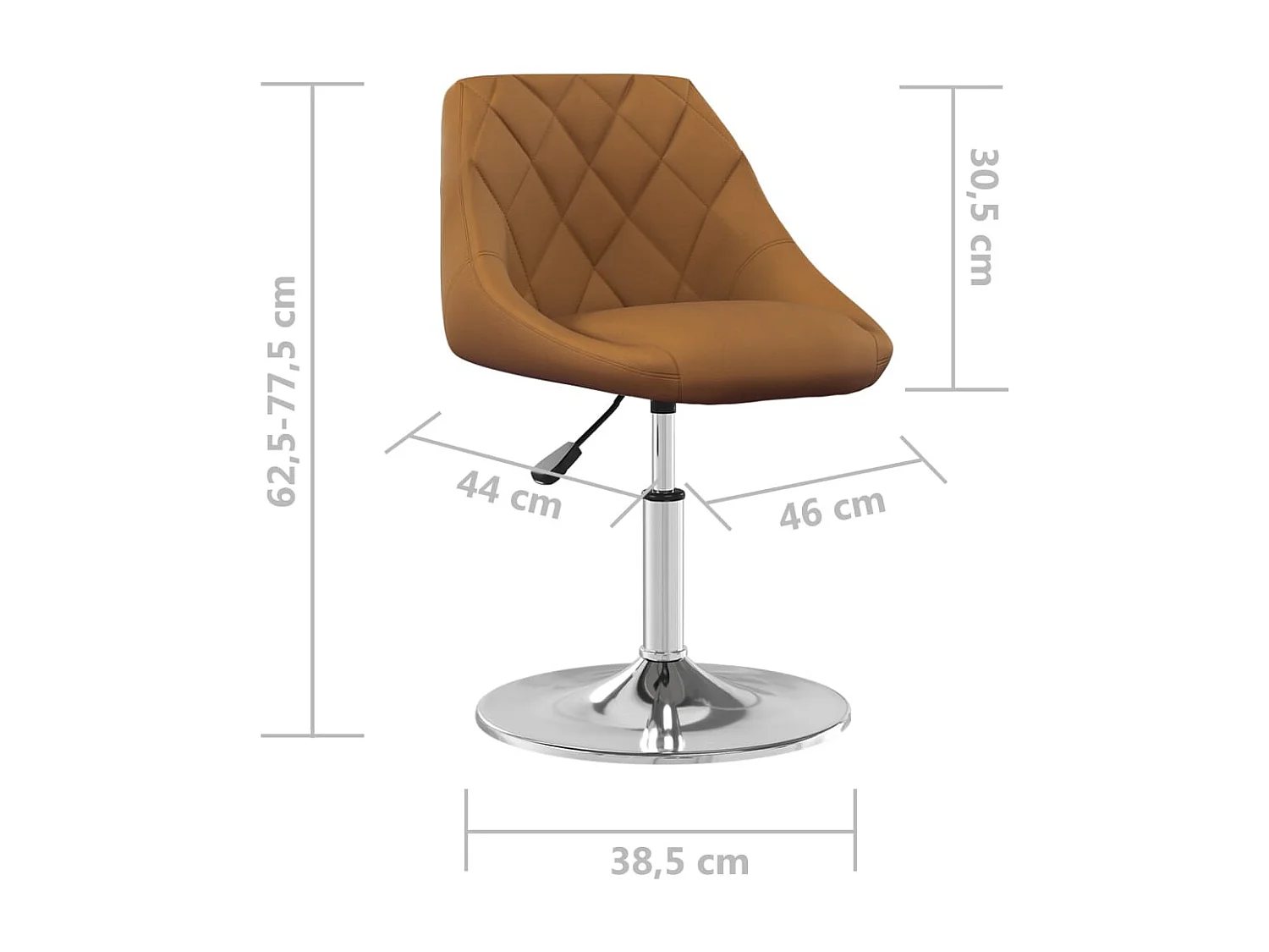 Chaises pivotantes à manger lot de 6 Marron Velours