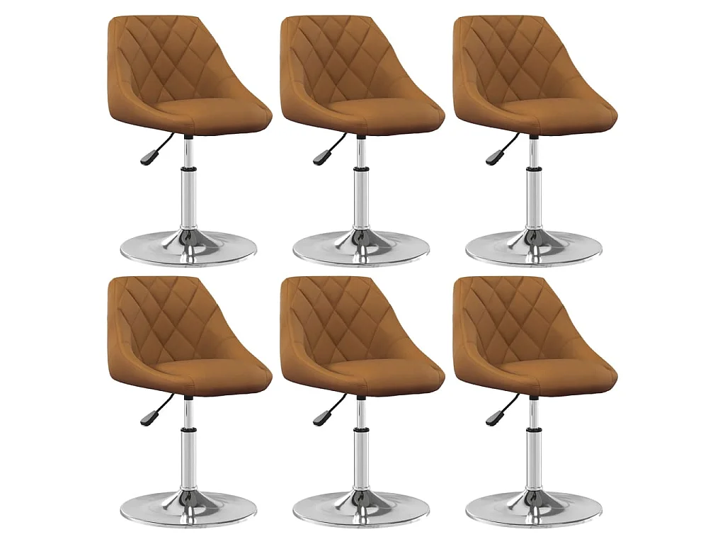 Silla de comedor giratoria 6 uds terciopelo marrón