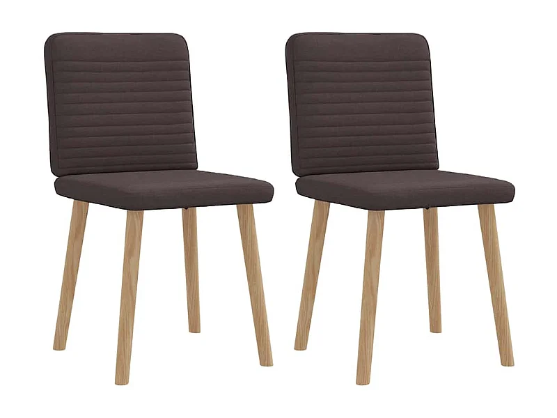 Eetkamerstoelen 2 st stof donkerbruin