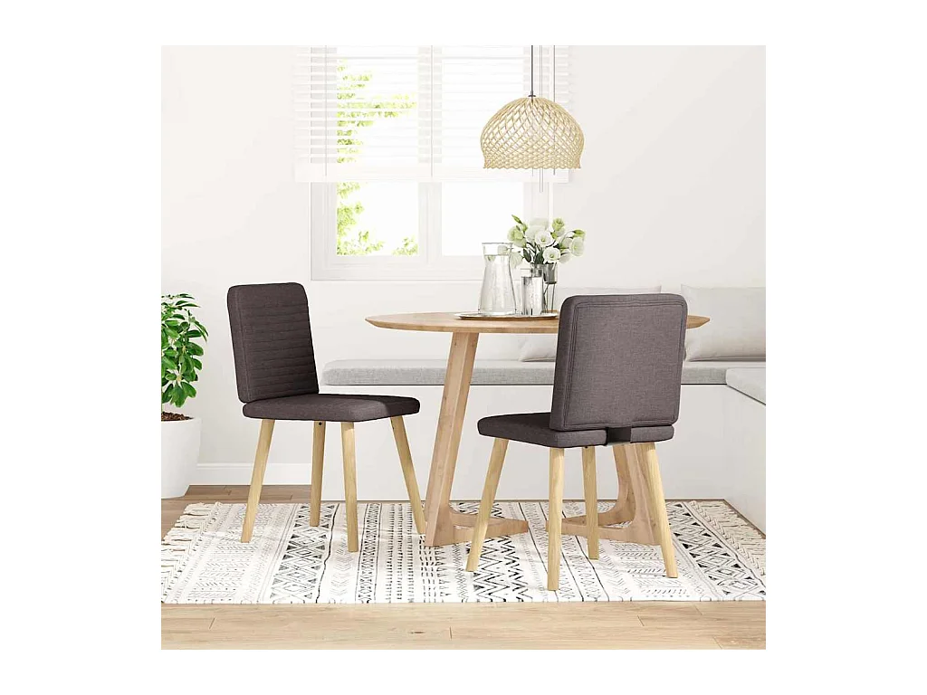 Chaises à manger lot de 2 marron foncé tissu