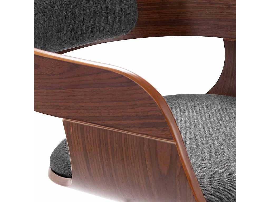 Chaise de salle à manger Gris foncé Bois courbé et tissu