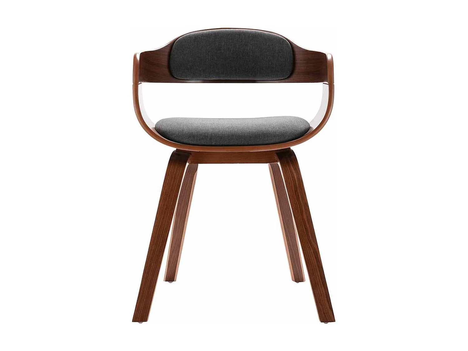 Chaise de salle à manger Gris foncé Bois courbé et tissu