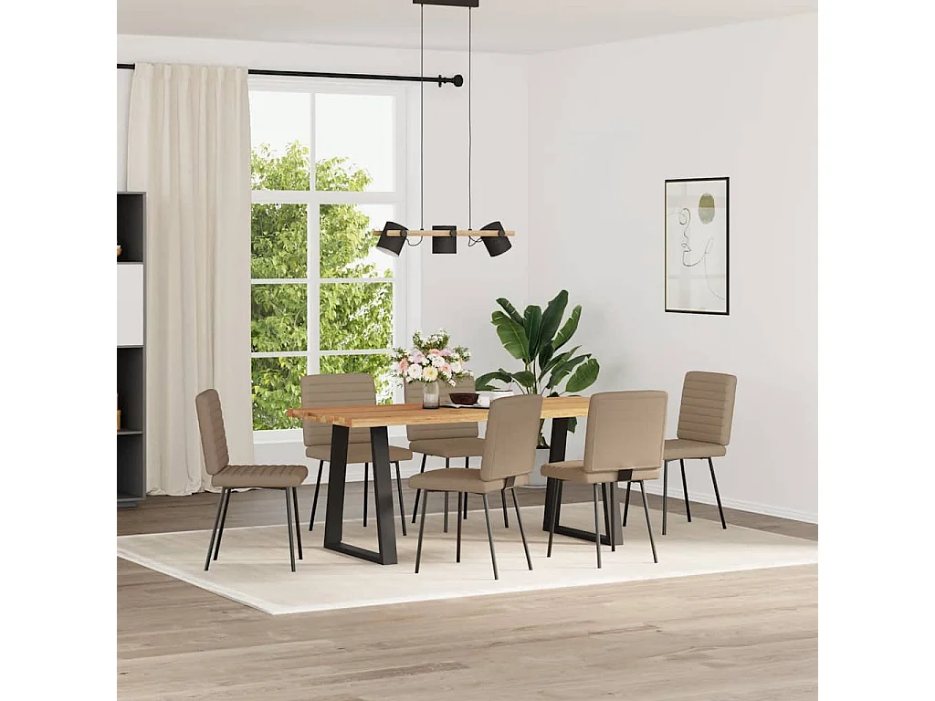 Cadeiras de jantar 6 pcs couro artificial cappuccino