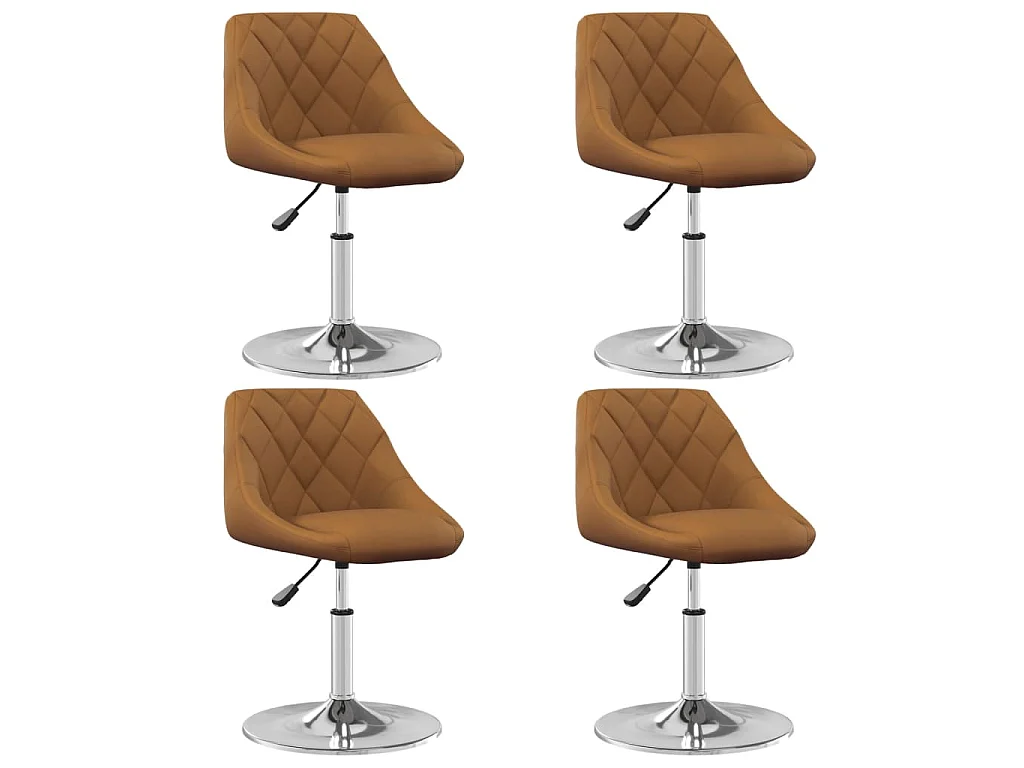 Cadeiras de jantar giratórias 4 pcs veludo castanho