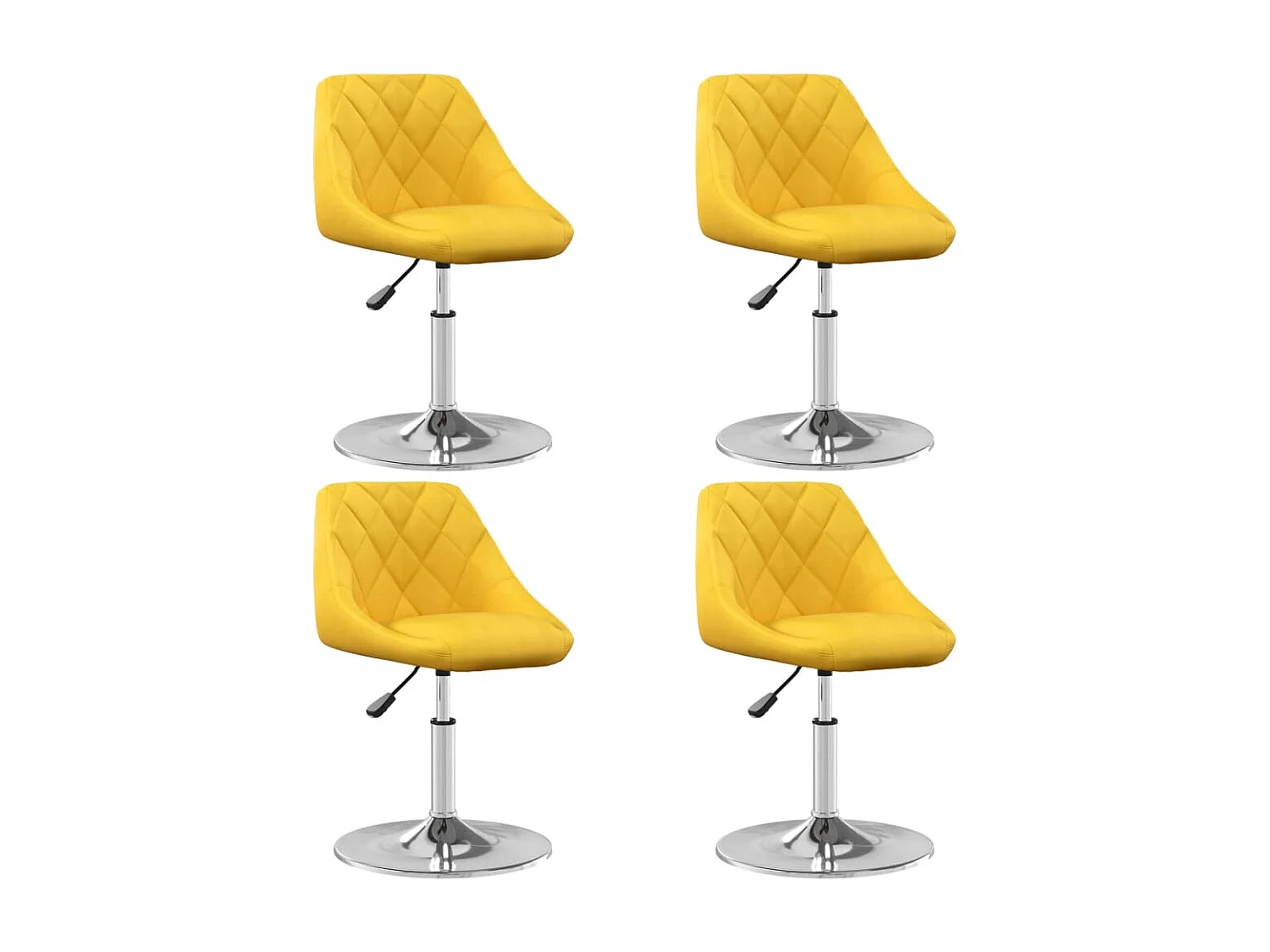 Chaises pivotantes à manger lot de 4 jaune moutarde velours