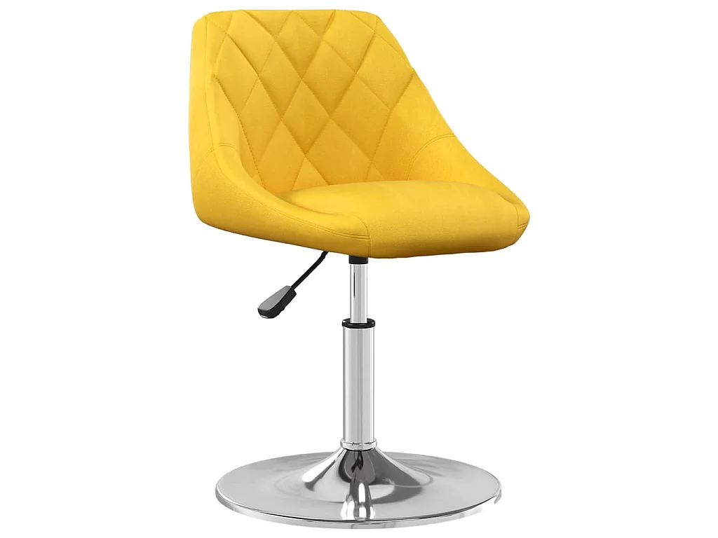 Chaises pivotantes à manger lot de 4 jaune moutarde velours
