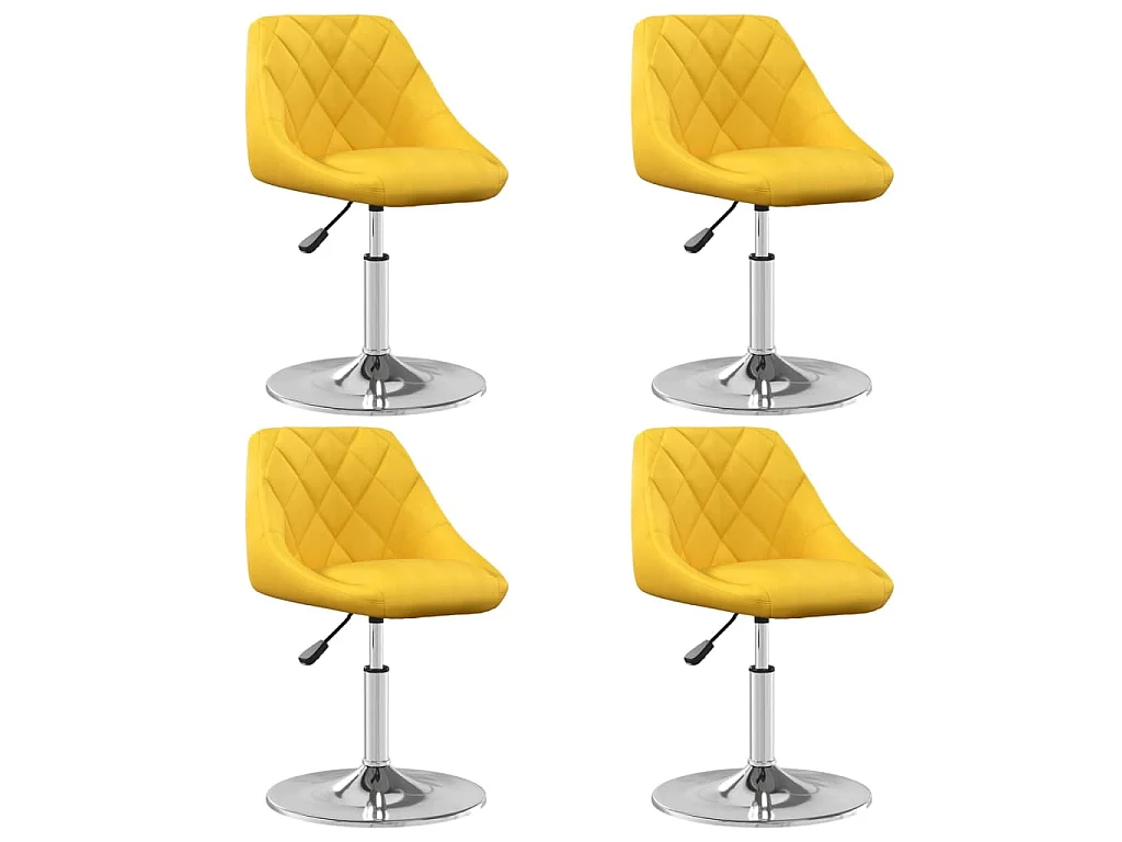 Sedie da pranzo Girevoli 4 pz Giallo Senape in Velluto