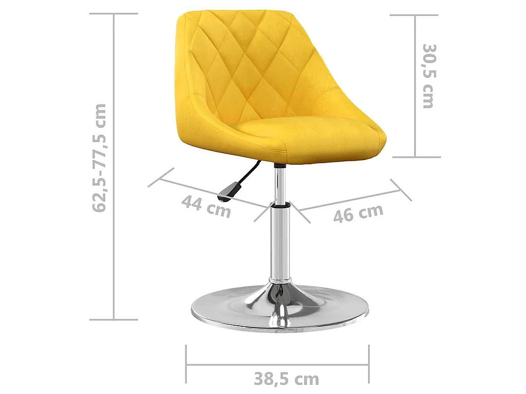 Eetkamerstoelen draaibaar 4 st fluweel mosterdgeel