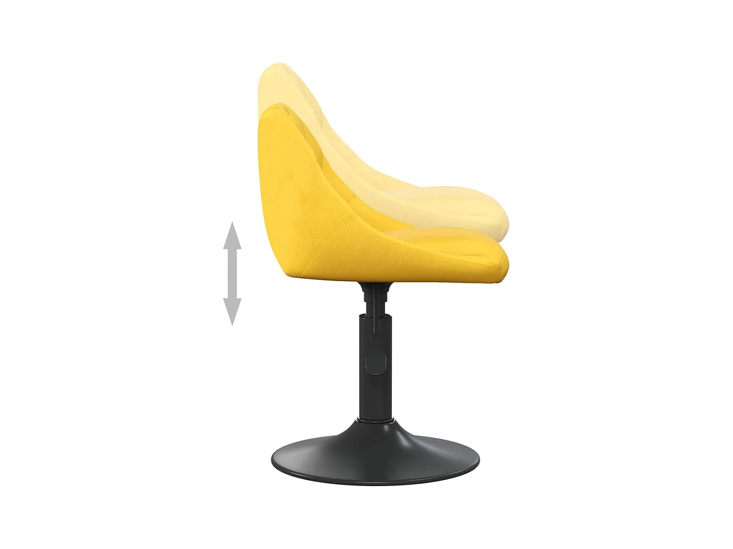 Chaises à manger pivotantes lot de 6 jaune moutarde velours