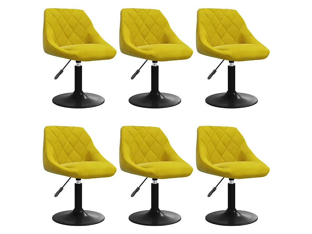 Chaises à manger pivotantes lot de 6 jaune moutarde velours