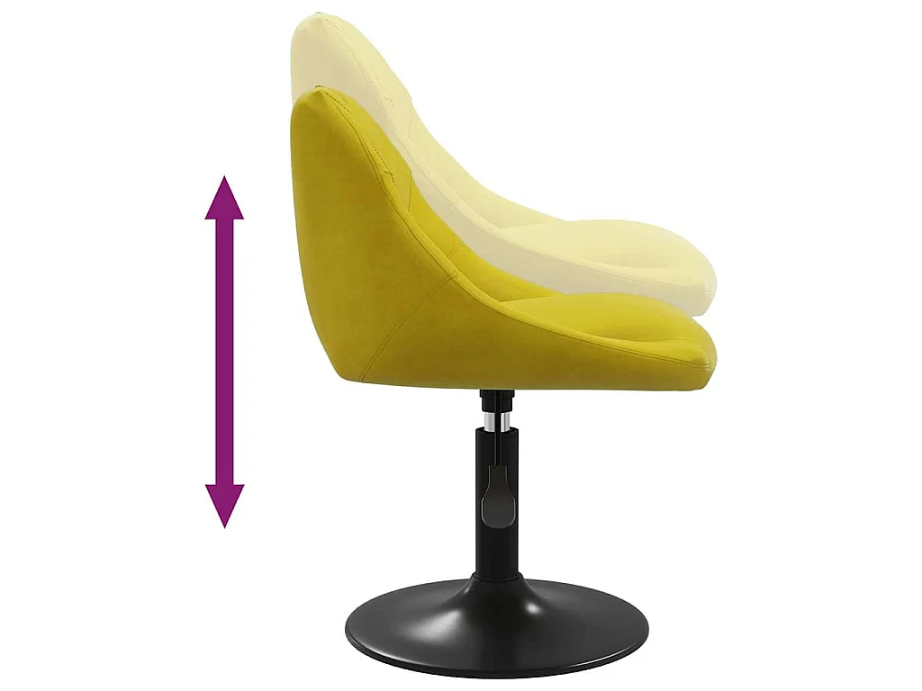 Chaises à manger pivotantes lot de 6 jaune moutarde velours