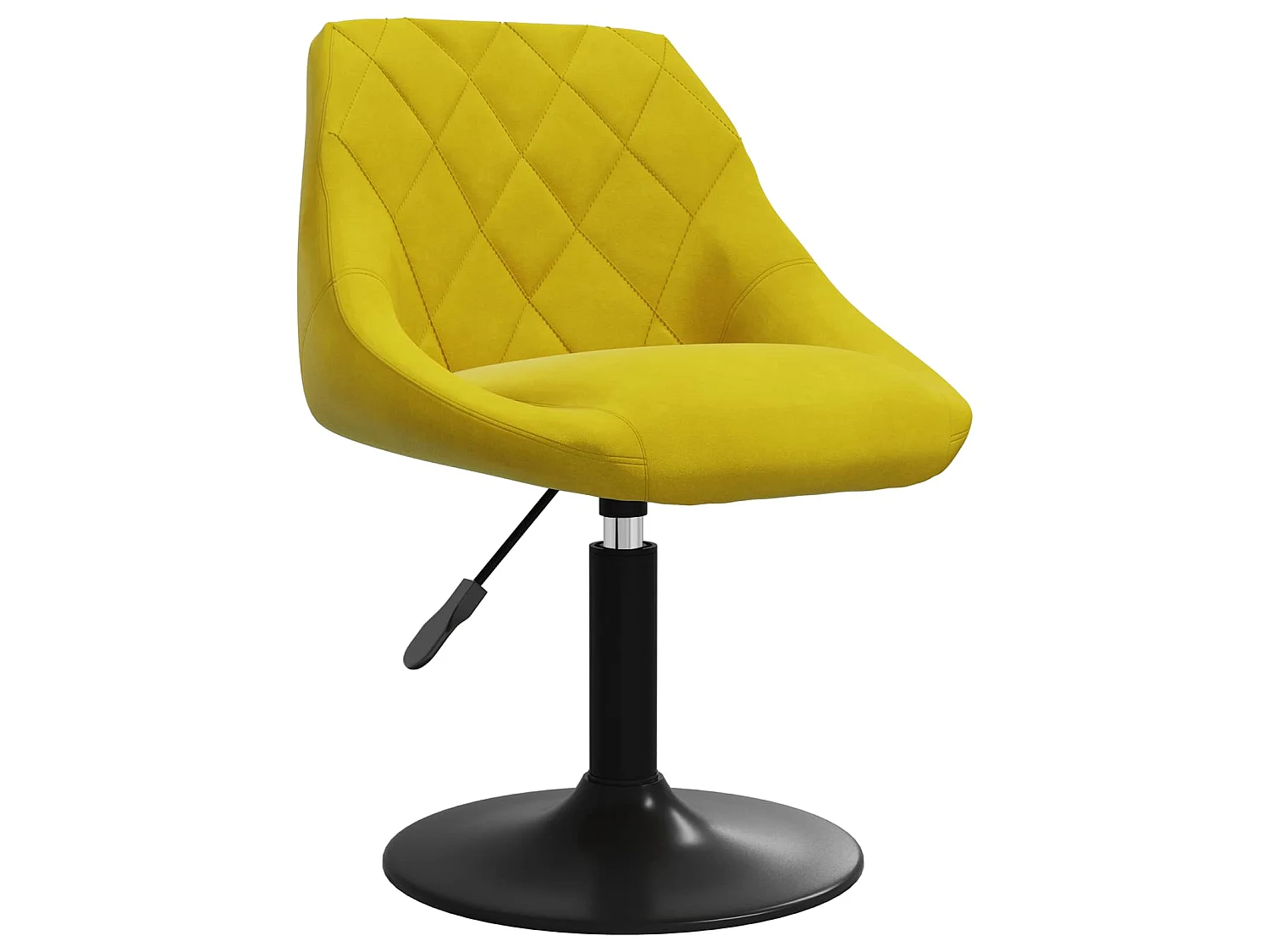 Chaises à manger pivotantes lot de 6 jaune moutarde velours