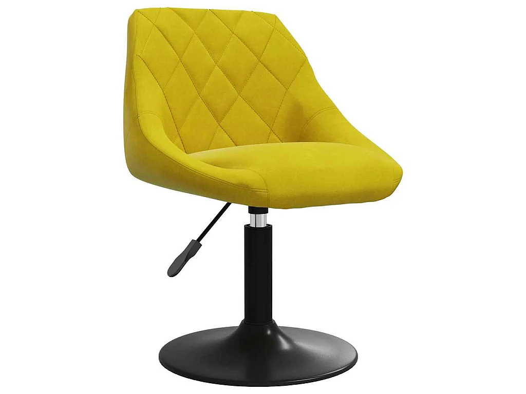 Chaises à manger pivotantes lot de 6 jaune moutarde velours