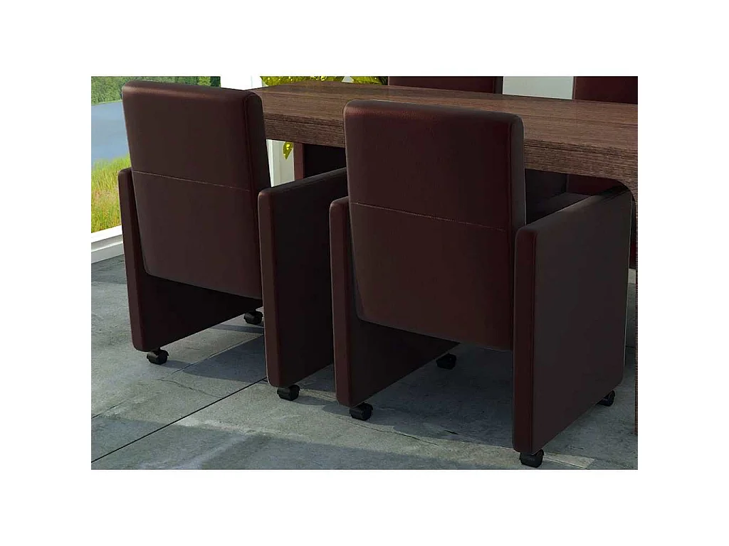 Sedie da Pranzo 2 pz Marroni in Similpelle