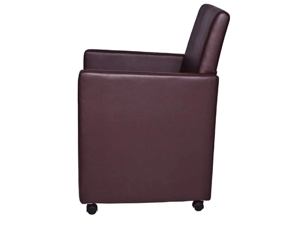 Sillas de comedor 2 unidades cuero sintético marrón