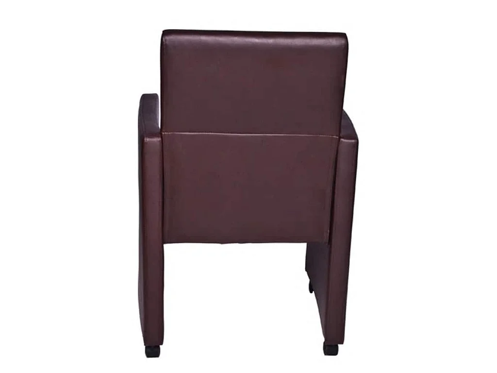 Sillas de comedor 2 unidades cuero sintético marrón