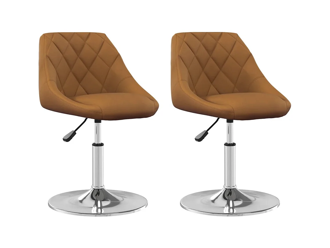 Chaises pivotantes à manger lot de 2 Marron Velours