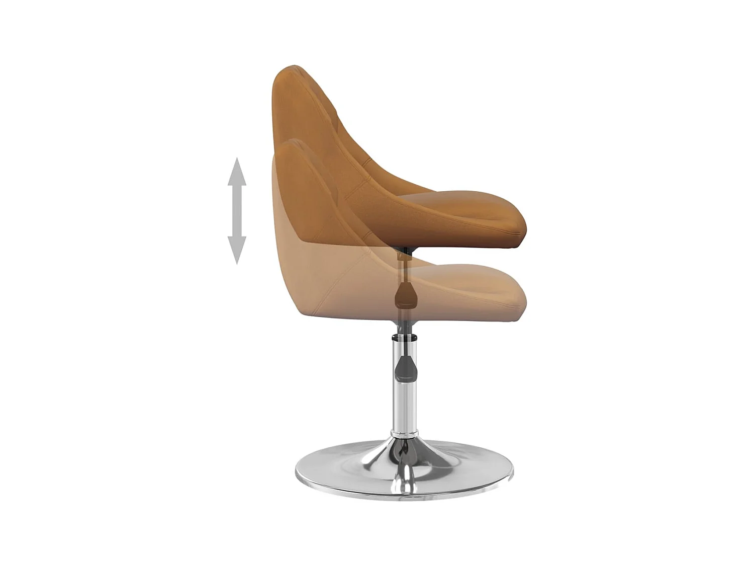 Chaises pivotantes à manger lot de 2 Marron Velours