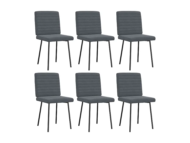 Chaises à manger lot de 6 gris foncé velours