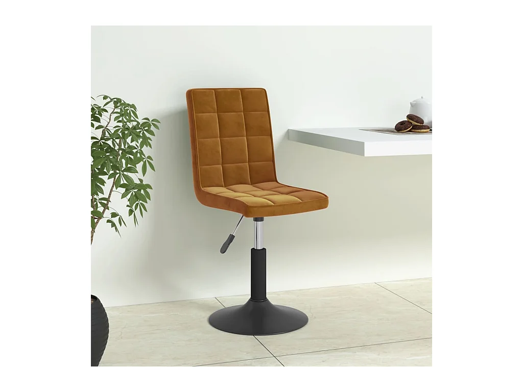 Chaises pivotantes à manger lot de 6 marron velours