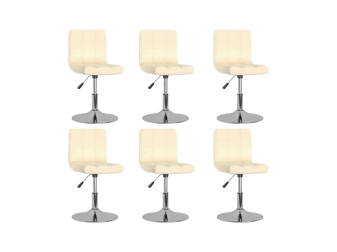 Cadeiras de jantar giratórias 6 pcs tecido cor creme