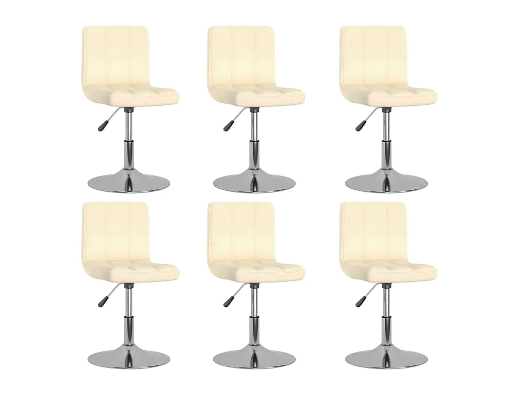 Chaises pivotantes à manger lot de 6 Crème Tissu