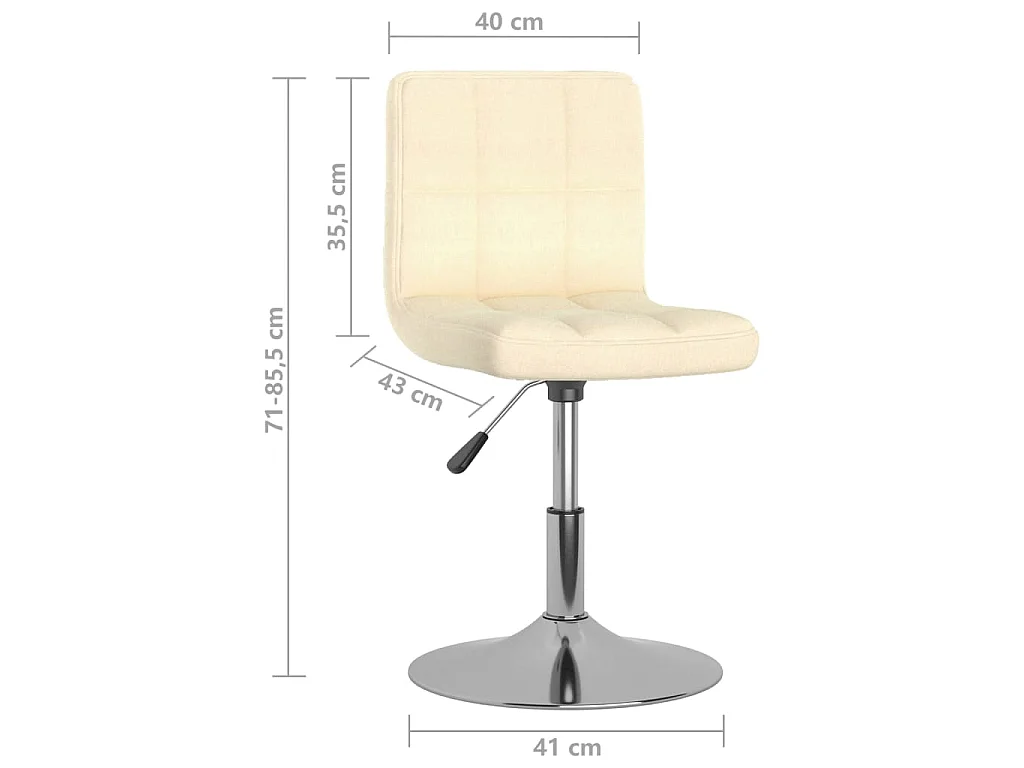 Chaises pivotantes à manger lot de 6 Crème Tissu