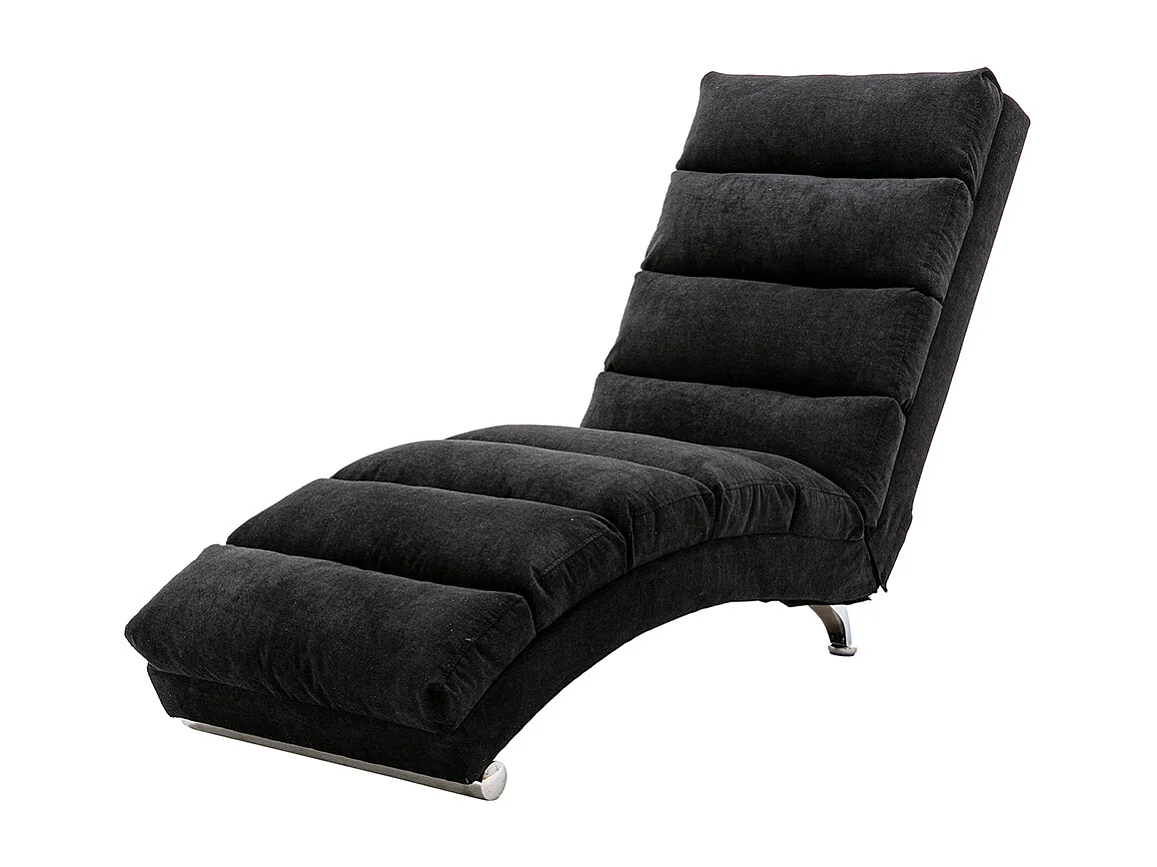 Chaise longue massage électrique toile jute 5 modes télécommande bureau salon chambre noir