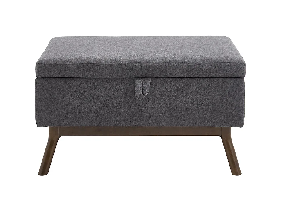 Banc carré milieu siècle rangement salon entrée salle familiale table basse repose pieds gris foncé