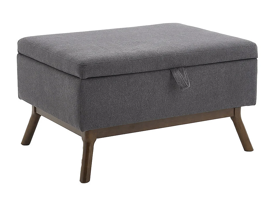 Banc carré milieu siècle rangement salon entrée salle familiale table basse repose pieds gris foncé