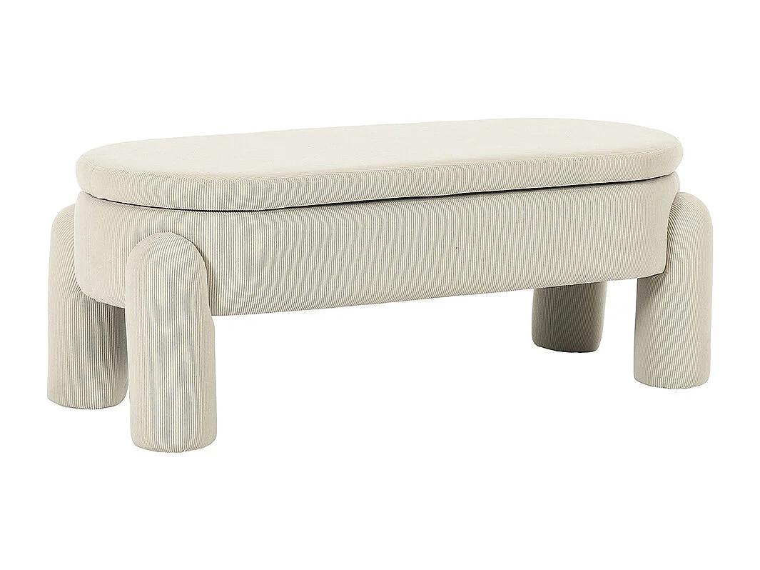 Banc rangement antidérapant chambre entrée salon chenille bois massif beige