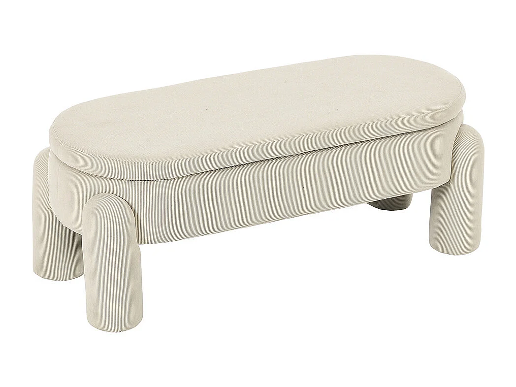 Banc rangement antidérapant chambre entrée salon chenille bois massif beige
