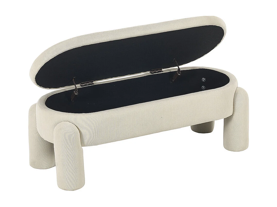 Banc rangement antidérapant chambre entrée salon chenille bois massif beige