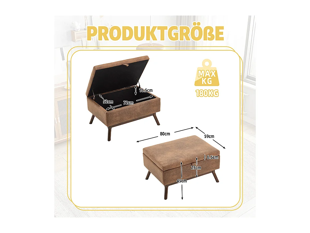 Banc carré milieu siècle rangement salon entrée salle familiale table basse repose pieds café