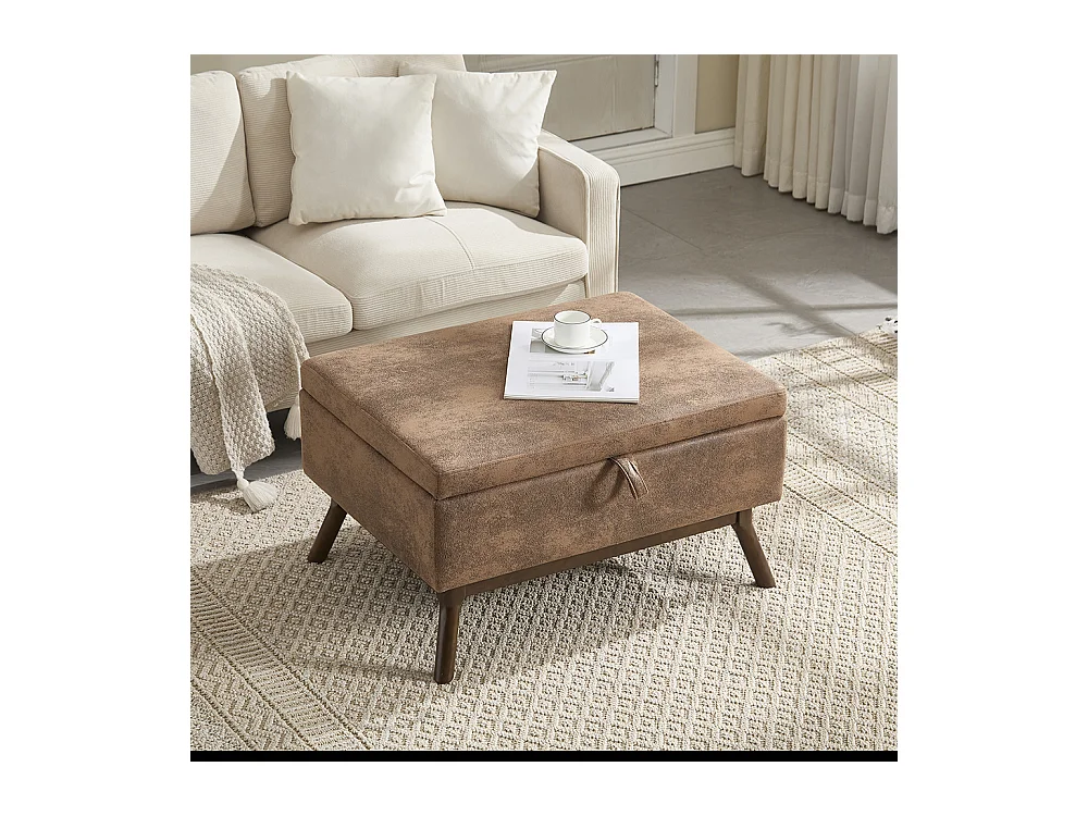 Banc carré milieu siècle rangement salon entrée salle familiale table basse repose pieds café