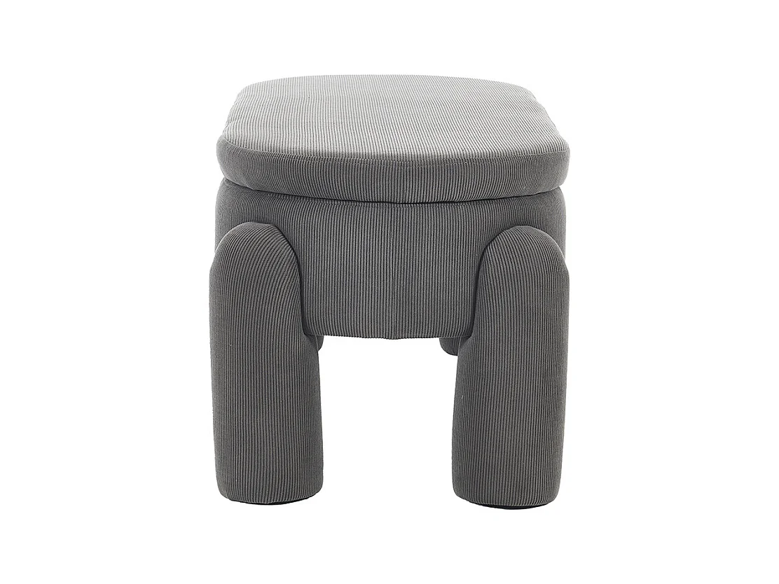 Banc rangement antidérapant chambre entrée salon chenille bois massif gris