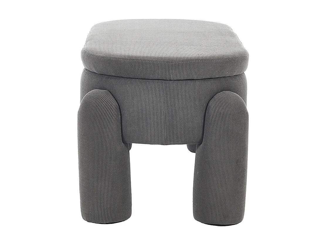 Banc rangement antidérapant chambre entrée salon chenille bois massif gris