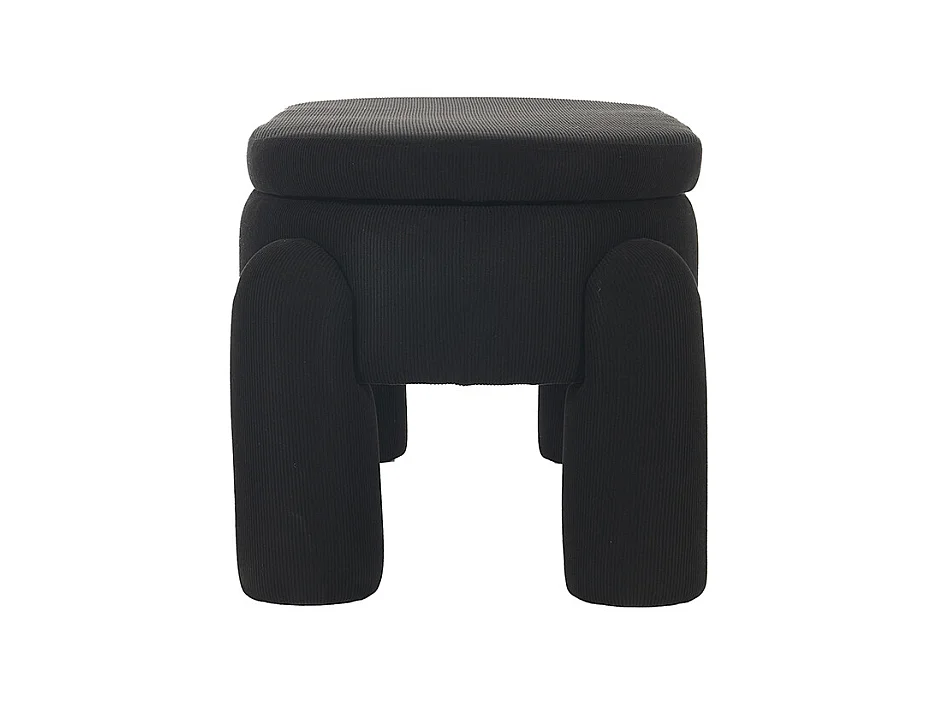 Banc rangement antidérapant chambre entrée salon chenille bois massif noir