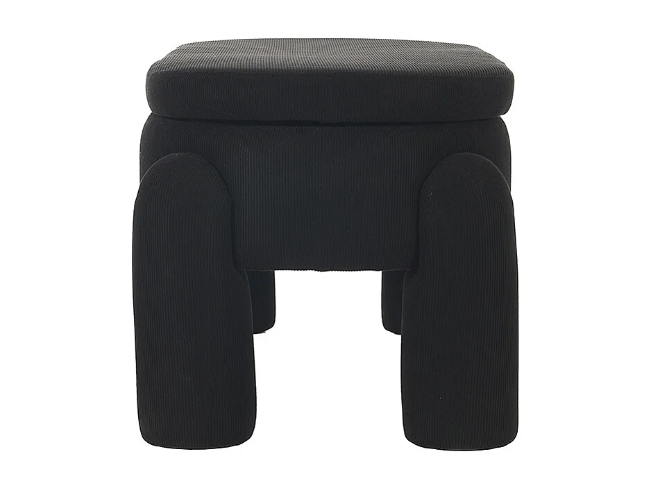 Banc rangement antidérapant chambre entrée salon chenille bois massif noir