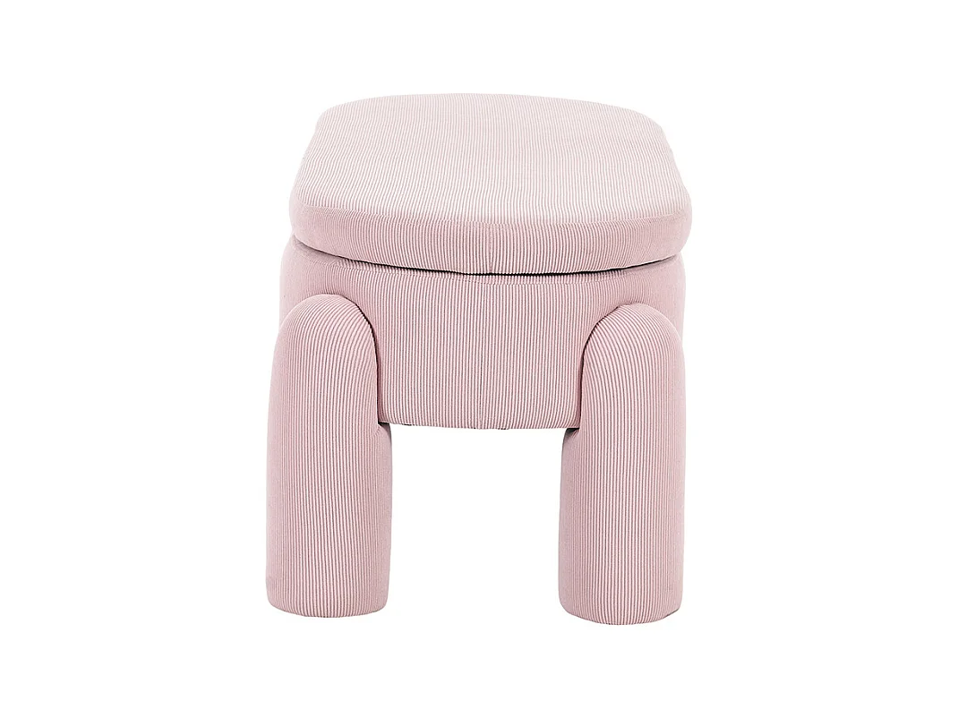 Banc rangement antidérapant chambre entrée salon chenille bois massif rose