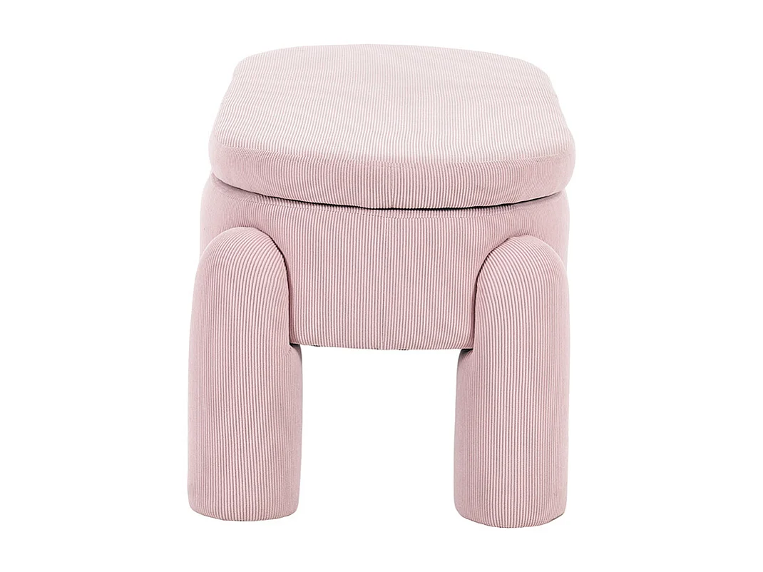 Banc rangement antidérapant chambre entrée salon chenille bois massif rose