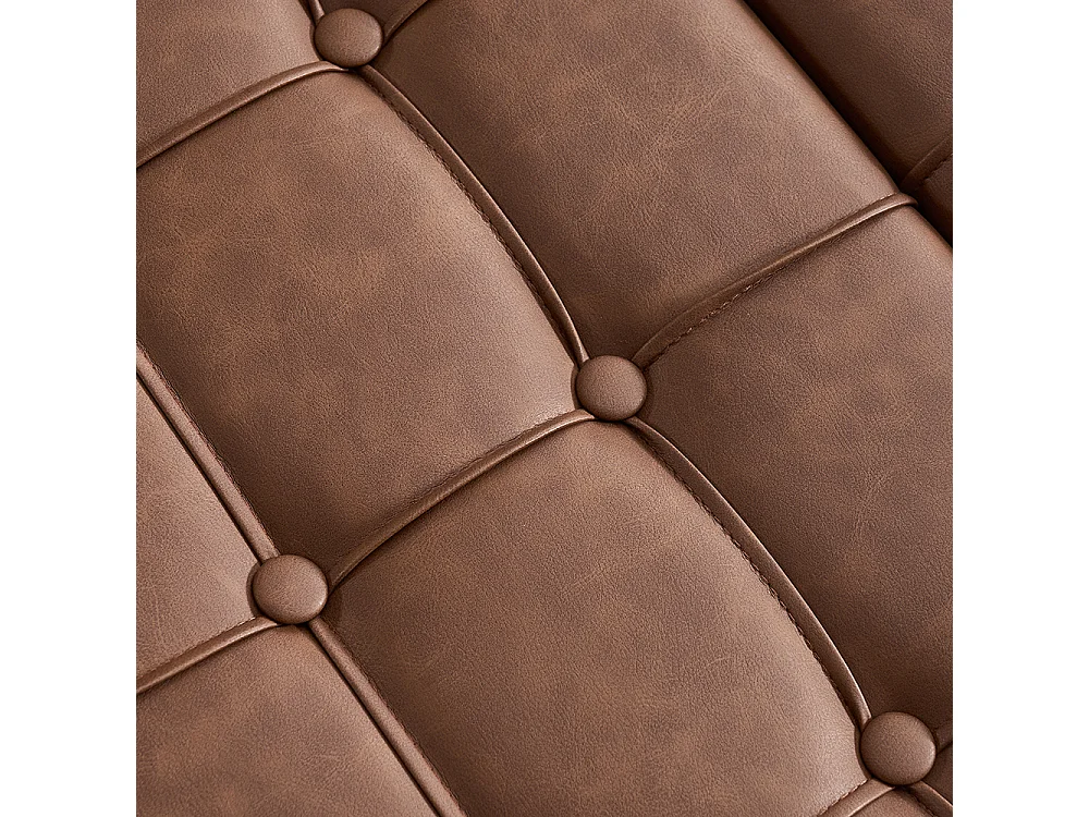 Banc rangement carré relevable grand capacité salon chambre bureau PU marron