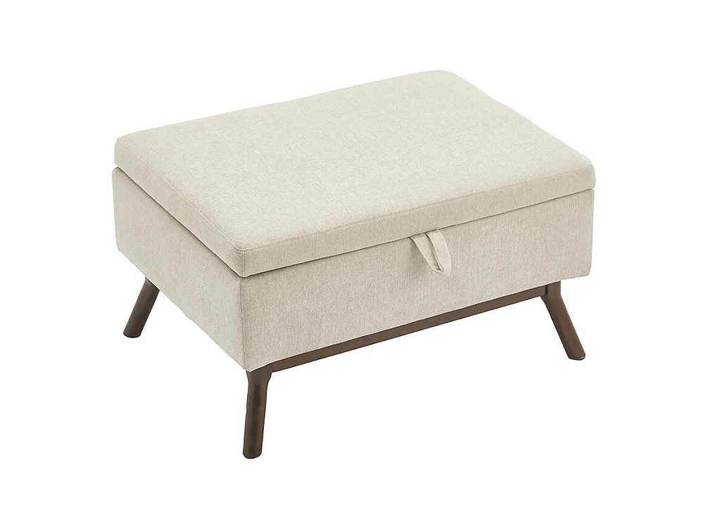 Banc carré milieu siècle rangement salon entrée salle familiale table basse repose pieds beige